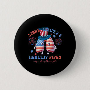Lung Squad Atemtherapeut Patriotic 4. Button