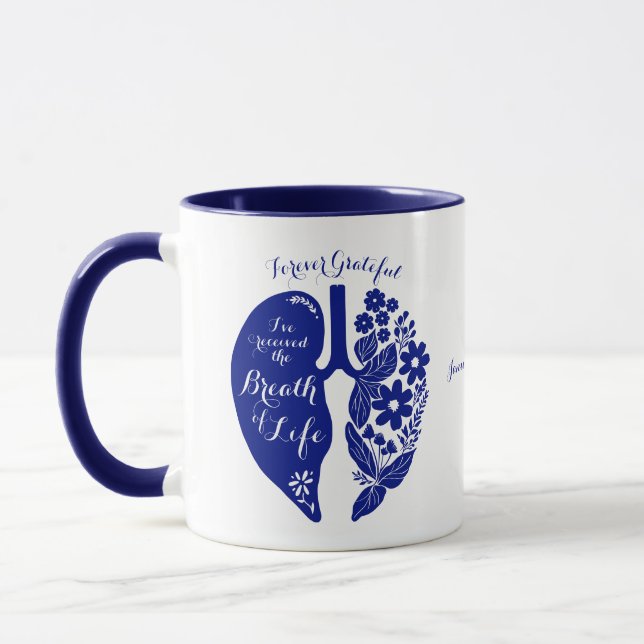 Lung Transplant Wildblume Atem des Lebens Custom Tasse (Links)