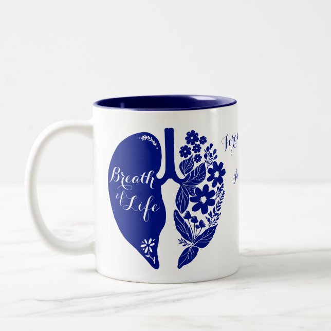 Lung Transplant Wildflower Breath of Life Custom Zweifarbige Tasse (Links)