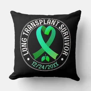Lung Transplantat Survivor Green Ribbon Custom Kissen