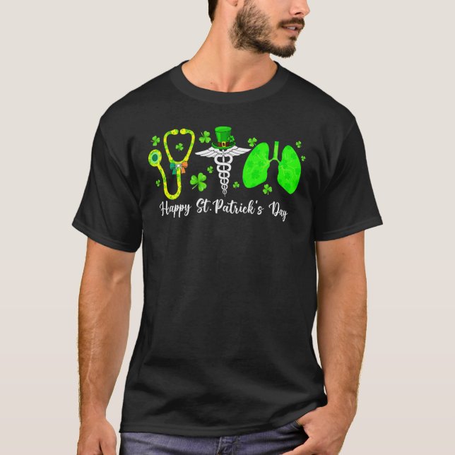 Lunge Atemnourstherapeut Happy St Patrick T-Shirt (Vorderseite)