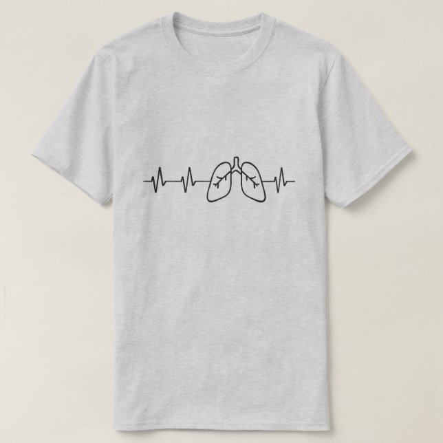 Lungen Herzschlag Atemwege Lungenentzündung T-Shirt (Design vorne)