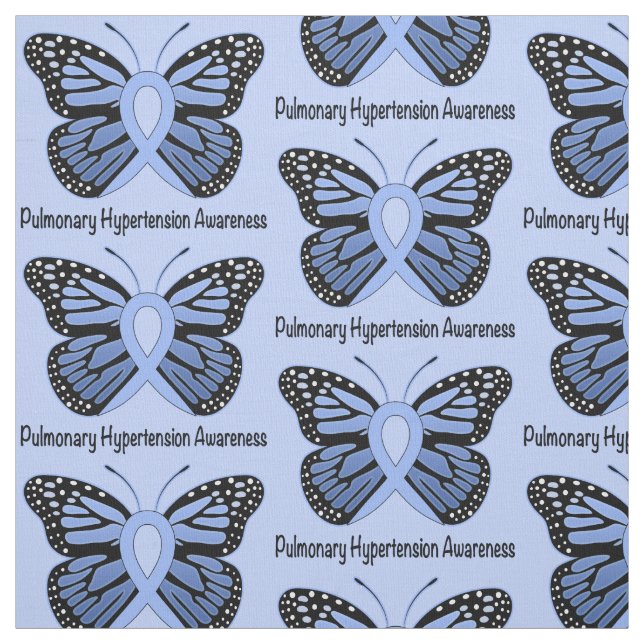 Lungenbluthochdruck-Bewusstsein mit Schmetterling Stoff (Muster)