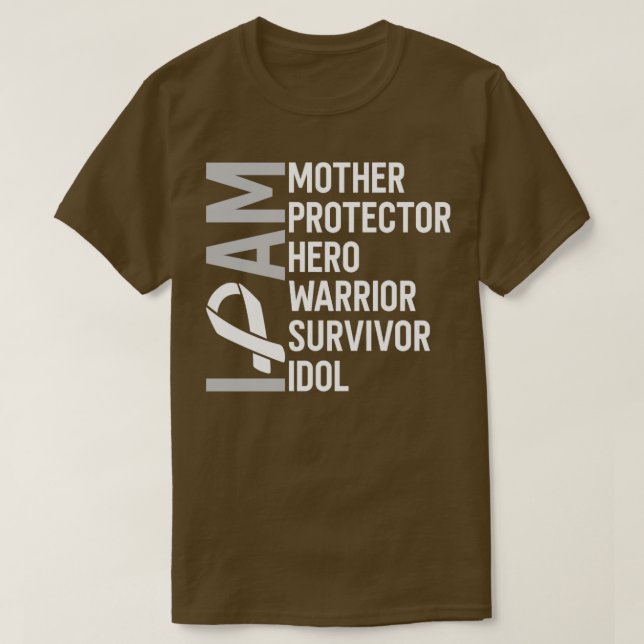 Lungenkrebs-Bewusstsein Ich bin Mutter Heldin Warr T-Shirt (Design vorne)
