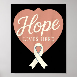 Lungenkrebs Bewusstsein Weißer Ribbon Krieger atme Poster