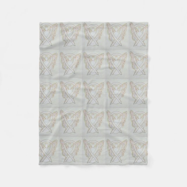 Lungenkrebs-Bewusstseinsband Fleece Blankets (Vorderseite)