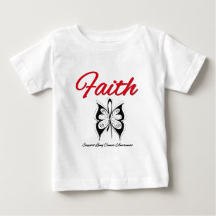 Lungenkrebs-Glauben-Schmetterlings-Band Baby T-shirt