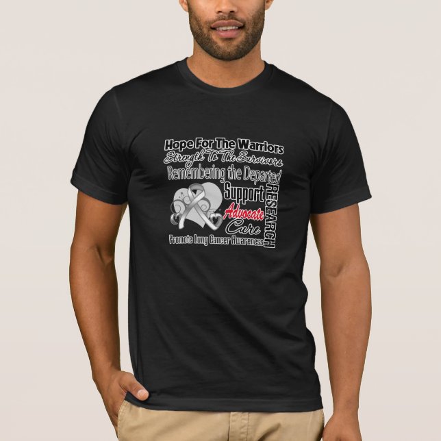 Lungenkrebs-Hoffnungs-Tribut-Collage T-Shirt (Vorderseite)