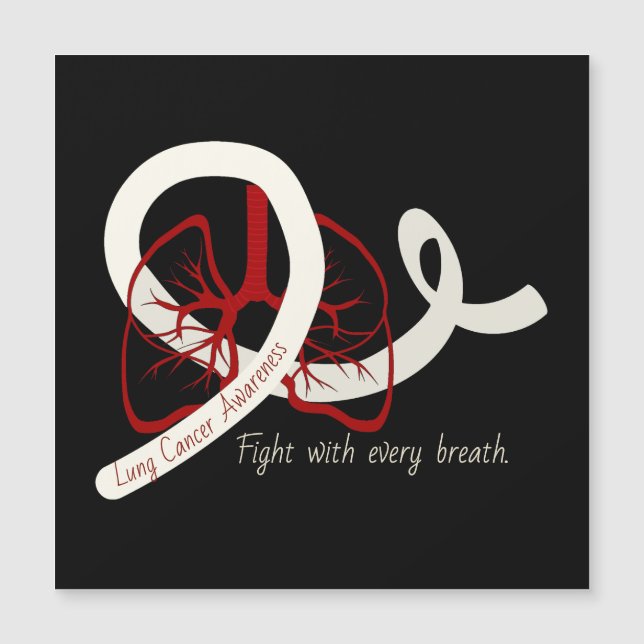 Lungenkrebs-Kampf, Lungen und Band Magnetkarte (Vorderseite)