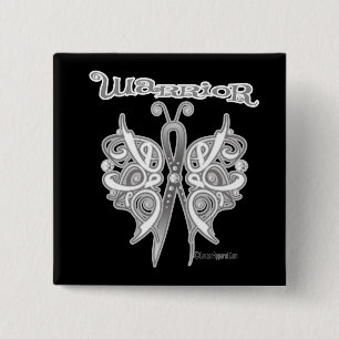 Lungenkrebs Krieger keltischer Schmetterling Button
