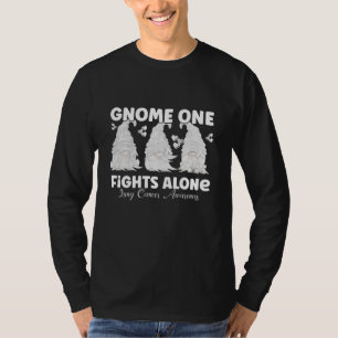 Lungenkrebs White Ribbon Gnome T-Shirt