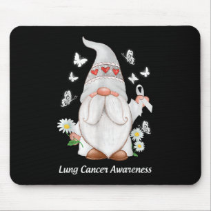 Lungenkrebsbewusstsein mit weißem Ribbon-Geschenk Mousepad