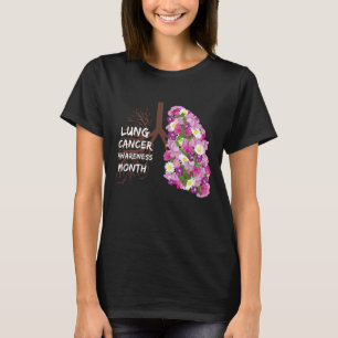 Lungenkrebsbewusstsein Monat mit Blume T-Shirt