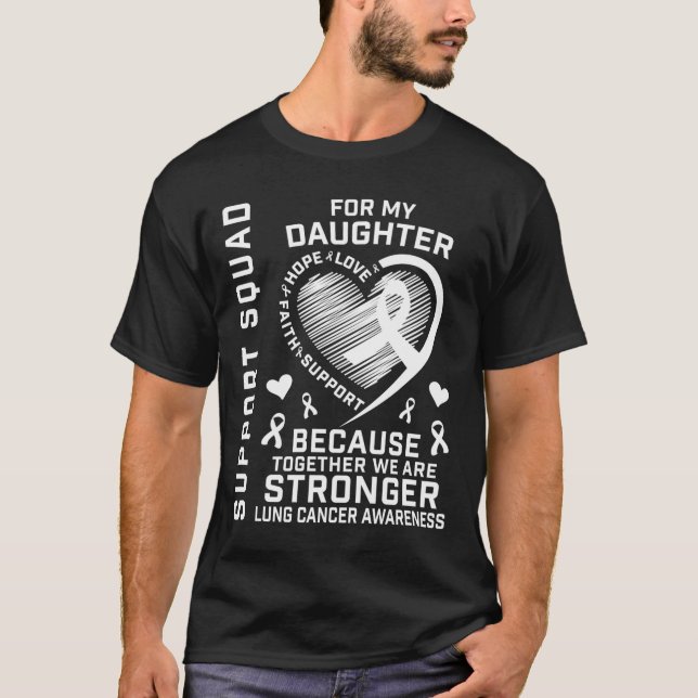 Lungenkrebsbewusstsein Shirts Daughter Ribbon Fami (Vorderseite)