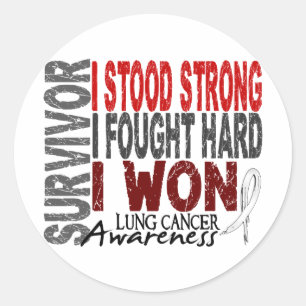 Lungenkrebsüberlebung 4 runder aufkleber
