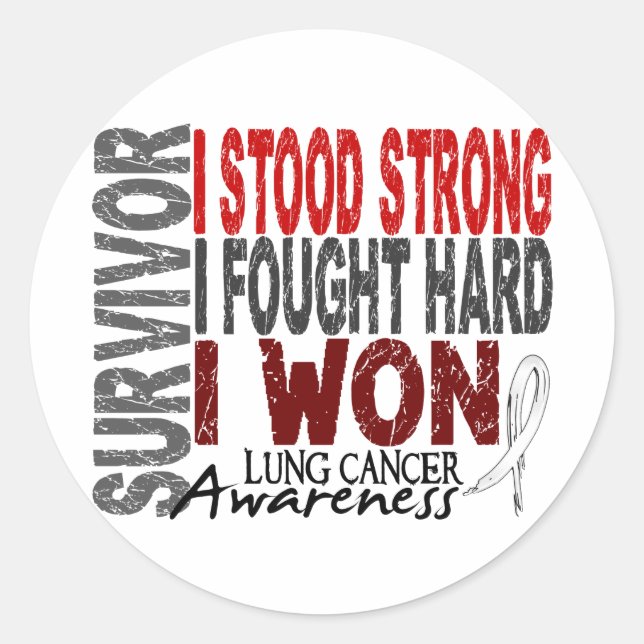 Lungenkrebsüberlebung 4 runder aufkleber (Vorderseite)
