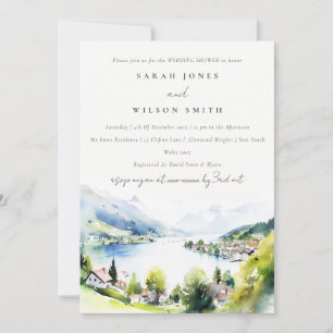 Lungern Schweiz Aquarell Hochzeit Brause Einladung