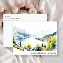 Lungern Schweiz Aquarell-Landschaft Reise