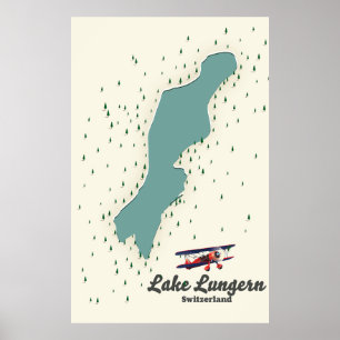 Lungern-Schweiz-Karte Poster