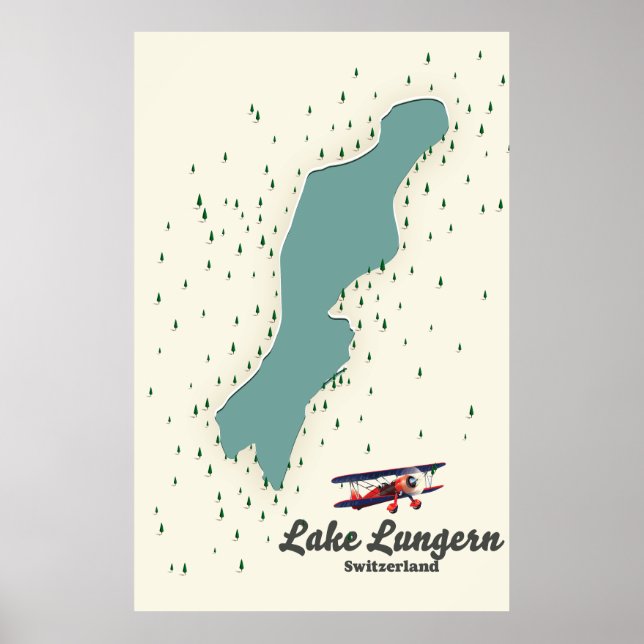 Lungern-Schweiz-Karte Poster (Vorne)