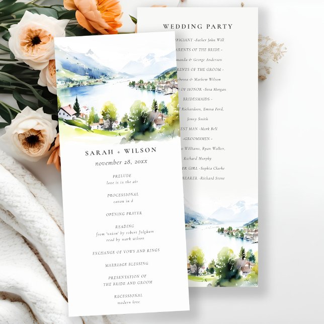 Lungern Schweiz Landschaft Hochzeitsprogramm Einladung (Von Creator hochgeladen)