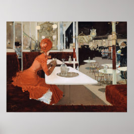 Lungren im Café Malerei Poster