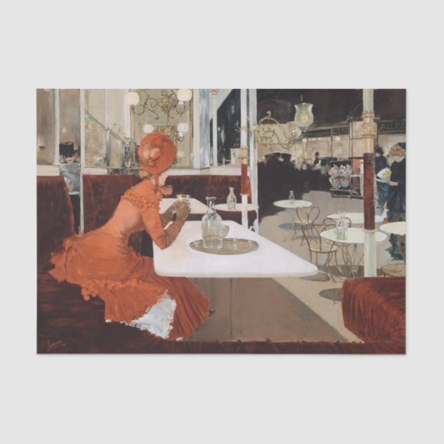 Lungren im Café Malerei Seidenpapier (Vorderseite)