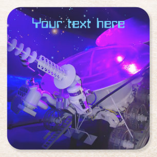 Lunokhod Rechteckiger Pappuntersetzer