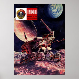 Lunokhod, UdSSR, 1973 — sowjetisches Vintages Raum Poster