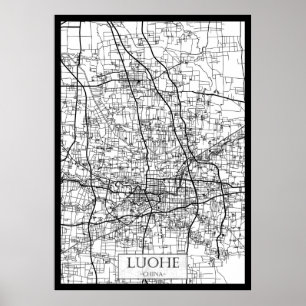 Luohe China Stadtplan Poster