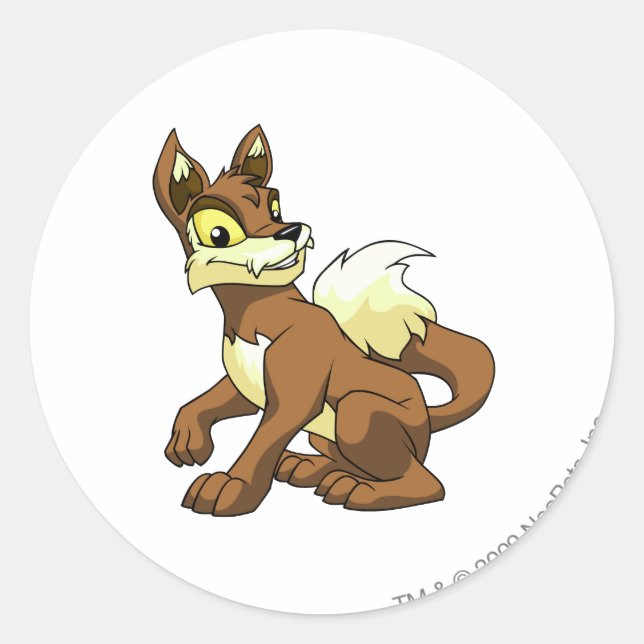 Lupe Brown Runder Aufkleber (Vorderseite)