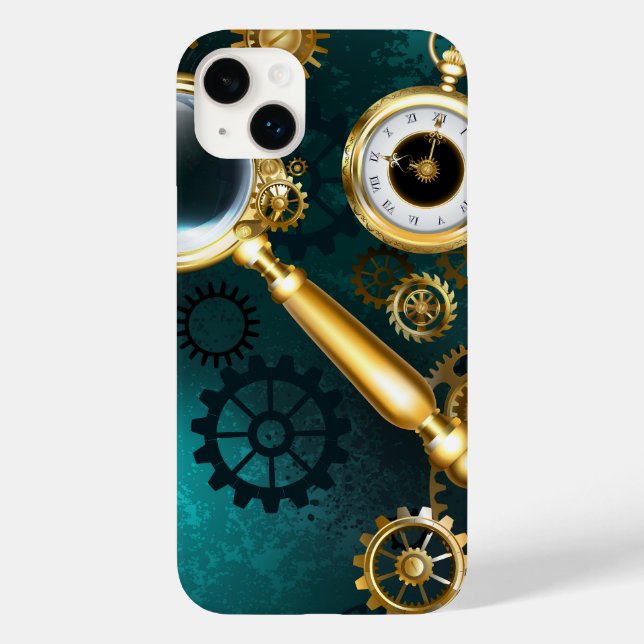 Lupe im Steampunk-Stil Case-Mate iPhone Hülle (Rückseite)