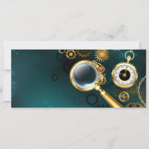 Lupe im Steampunk-Stil Feiertagskarte