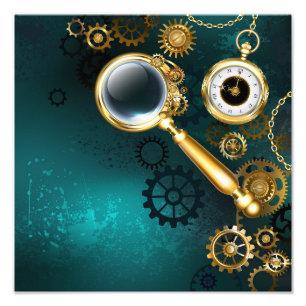 Lupe im Steampunk-Stil Fotodruck