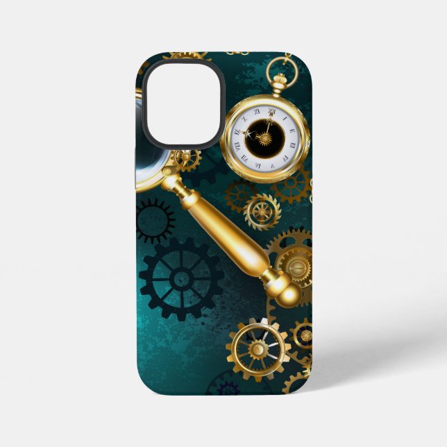 Lupe im Steampunk-Stil iPhone Hülle (Rückseite)
