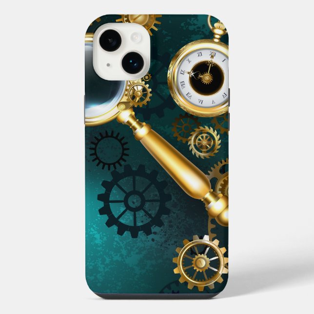 Lupe im Steampunk-Stil iPhone Hülle (Rückseite)