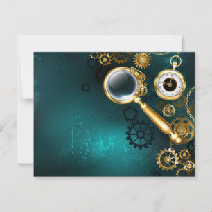 Lupe im Steampunk-Stil Karte