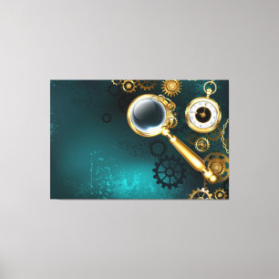 Lupe im Steampunk-Stil Leinwanddruck