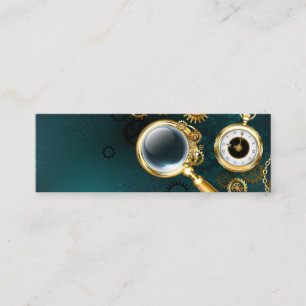 Lupe im Steampunk-Stil Mini Visitenkarte