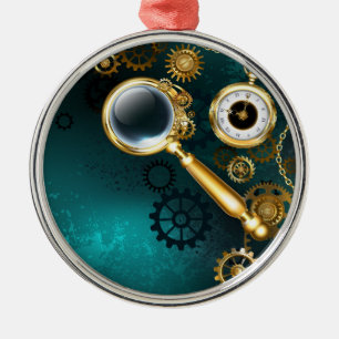 Lupe im Steampunk-Stil Ornament Aus Metall