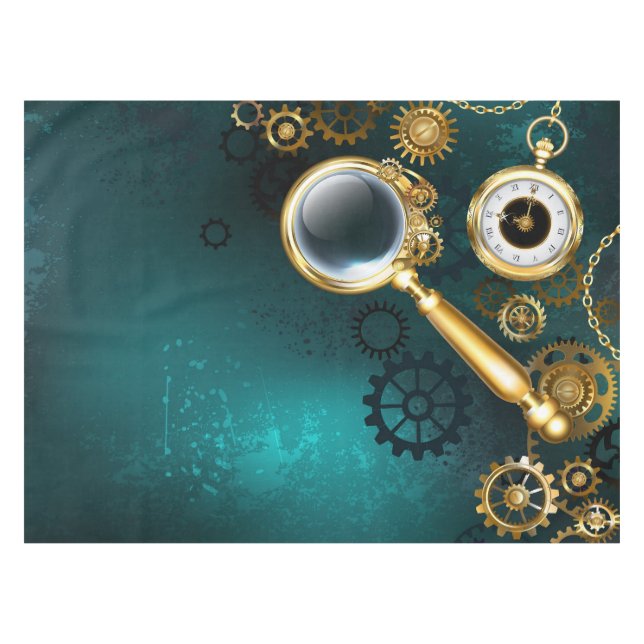 Lupe im Steampunk-Stil Tischdecke (Vorderseite (Horizontal))