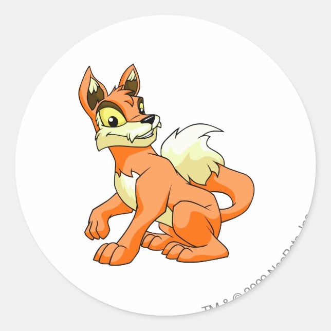 Lupe Orange Runder Aufkleber (Vorderseite)