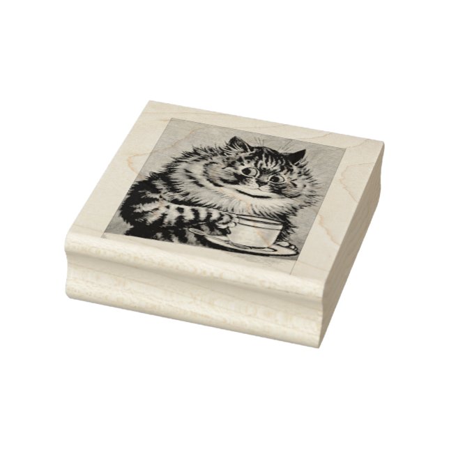 Lupe Wain Coffee Cat Art Gummi Briefmarke Gummistempel (Stempel)