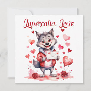 Lupercalia Liebe Süße Wolfherzen Valentinstag Feiertagskarte