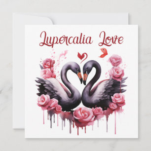 Lupercalia Liebes Schwäne & Rosen Valentinstag Feiertagskarte