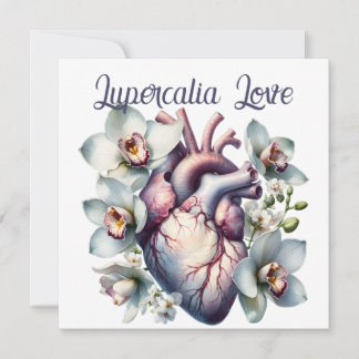 Lupercalia Love Gothic Anatomical Heart Flowers Feiertagskarte