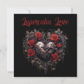 Lupercalia Schwarze Dornen & Rosen Herz Valentinst Feiertagskarte