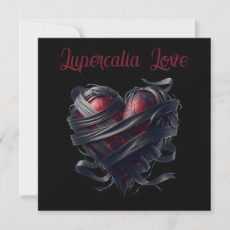 Lupercalia Schwarze Fäden Herz Valentinstag Feiertagskarte