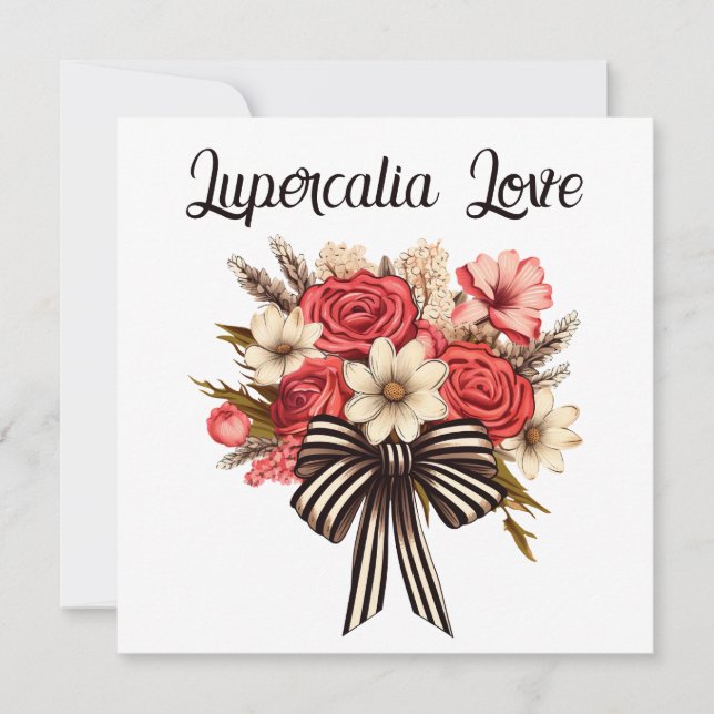 Lupercalia Vintage Gothic Retro Bouquet Valentine Feiertagskarte (Vorderseite)