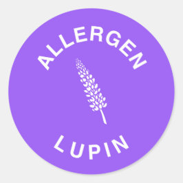 Lupin Allergen Warning Runder Aufkleber